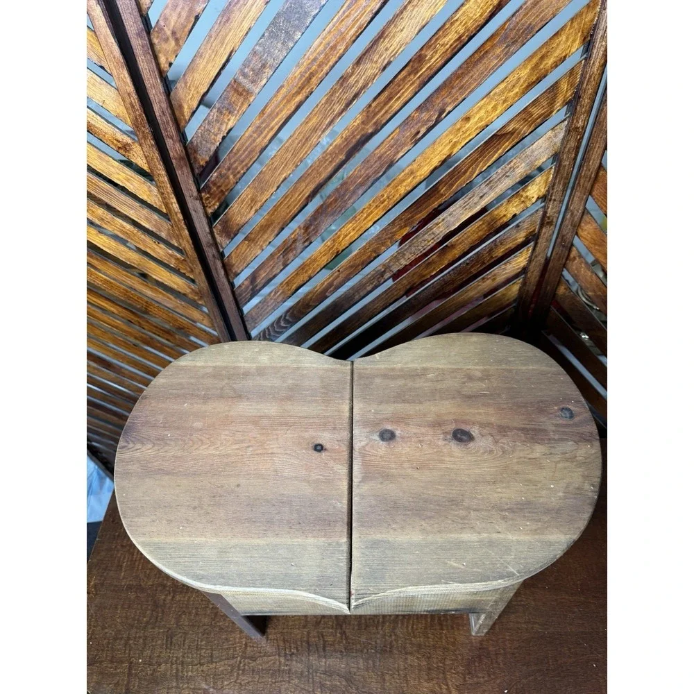 Cottage Core Homemade Wooden Heart Shaped Stool/Foot Stool / Seat with Storage